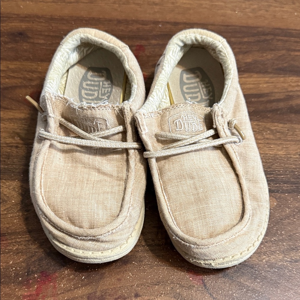 Hey Dude Kids' Tan Canvas Slip-On Sneakers